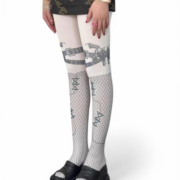 Accessories - Subcultural Gothic Lolita Lace Suspender Velvet Tights